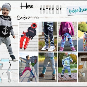 eBook Children&#39;s Pants CATCH ME Pattern Unisex Size 74 - 140 for self-printing in A4 and A0 format - without seam addition