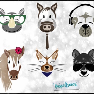 Plotterdatei Happymals Vol4 DXF SVG - Cartoon Wolf, Eichhörnchen, Nashorn, Pony, Bär, Wildschwein von  Fusselfreies (Adventskalender 2019)