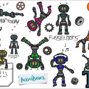 SVG DXF cut file FusselBots - the cute robots