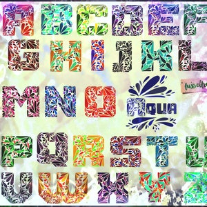SVG DXF cut file Splashes Alphabet ABC by Fusselfreies