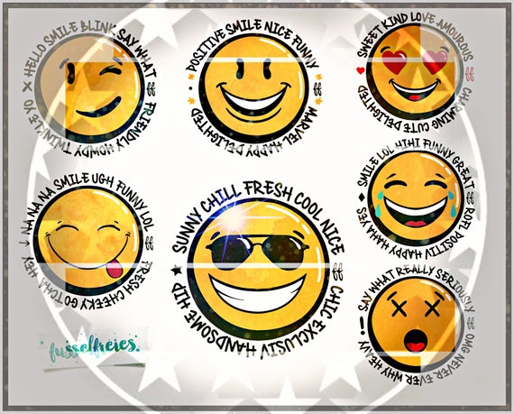 Fussel Smileys Emoji Plotterdatei DXF SVG von Fusselfreies - .de