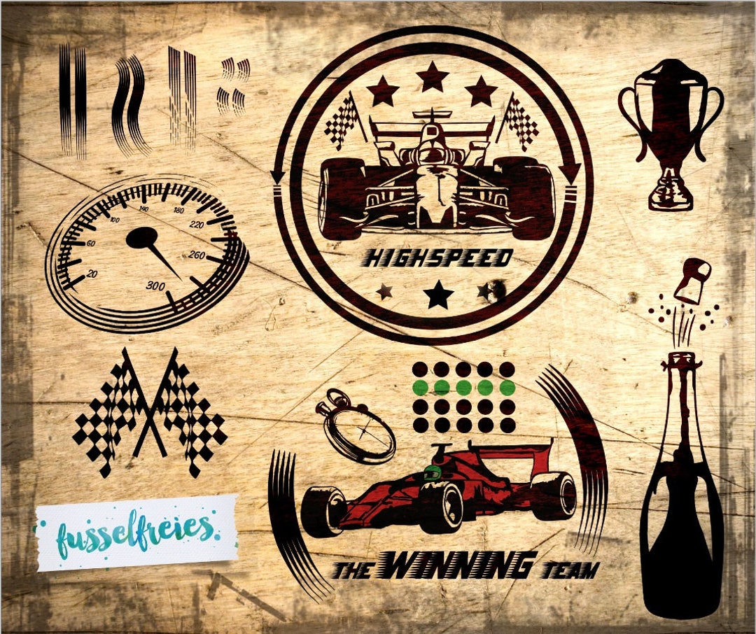 Sticker Ploter Racing Plotter File Series RACE CARS - Racing Car Lint-free Grand Prix Tire ...