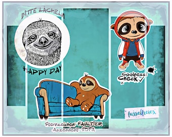 SVG DXF cut file Good Vibes Sloth Vol2 by Fusselfreies