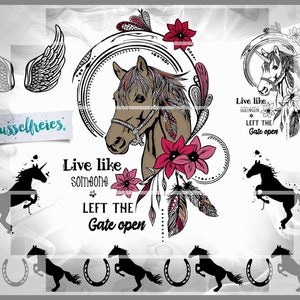SVG DXF Horse & Unicorn Love by Fusselfreies