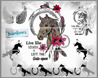 SVG DXF Horse & Unicorn Love by Fusselfreies
