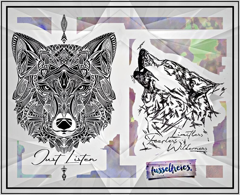 SVG DXF cut file Wolves 3.0 Wolf Masterpiece by Fusselfreies image 1