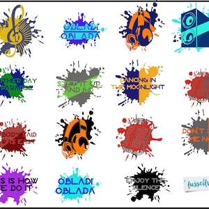 DXF SVG cut file Music Splashes by Fusselfreies