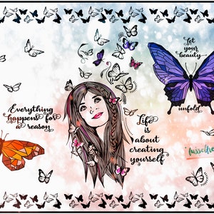 Plotter File Butterflies Vol3 - Butterfly Girl DXF SVG van Lint-Free