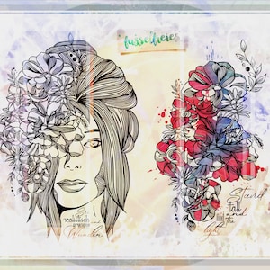 Bloemenmeisje Vol2 (bloemenmeisje) Plotterbestand DXF SVG - vrouw / meisje portret met bloemen / bloesems Design door Fusselfreis