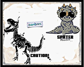 DXF SVG cut file Dinosaur designs by Fusselfreies (from advent calendar 2021)