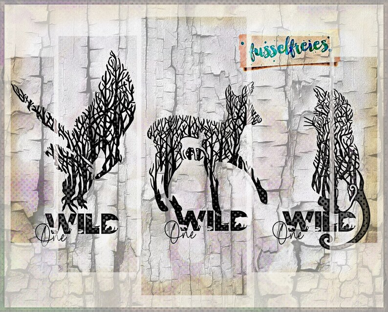 Nature Lover Vol2 Wild One Waldtiere Plotterdatei DXF SVG Reh, Adler, Katze von Fusselfreies aus Adventskalender 2022 Bild 1