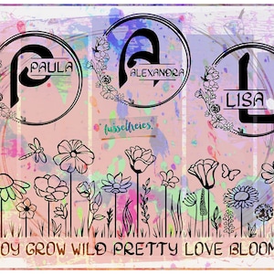 Blumenwiese - Blumen DXF SVG Plotterdatei Kombi-Serie - Rosen, Tulpen, Butterblumen, Margeriten von Fusselfreies