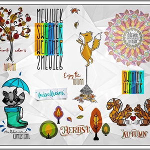 SVG DXF Autumn Magic 2019 - Squirrel, Fox, Raccoon,, Mandala, Leaf, Leaves, Beanie by Fusselfreies