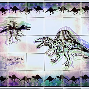 DXF SVG cut file Spinosaurus Dinosaur & Skeleton  by Fusselfreies