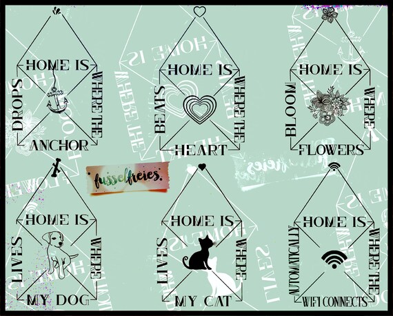Plotterdatei Home Sweet Home DXF SVG Häuschen von Fusselfreies - Etsy.de