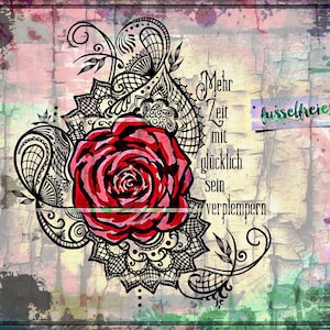 DXF SVG cut file Boho Rose Design by Fusselfreies
