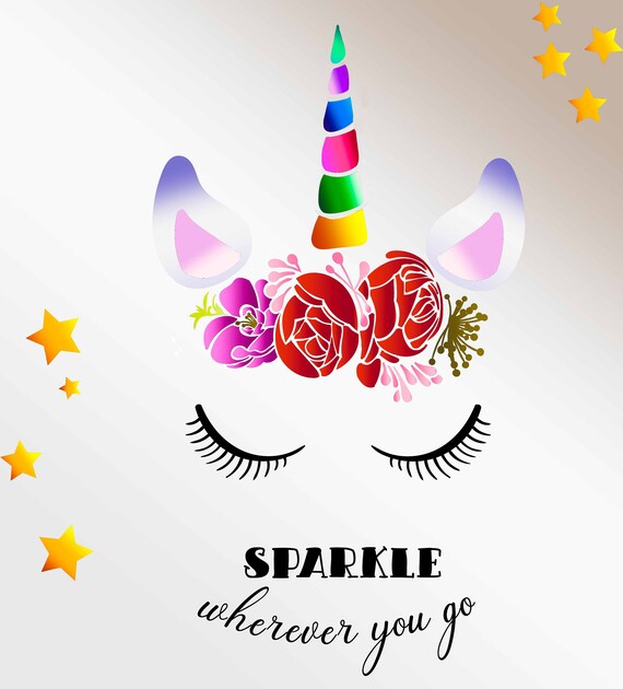 Download SVG DXF cut file Sparkling Unicorn svg Unicorn svg Roses ...