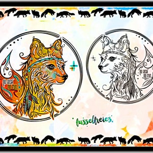 Kleiner Boho Fuchs Vol2 - Fichier traceur DXF SVG Peluche Forest Animals Mandala Plotter Template