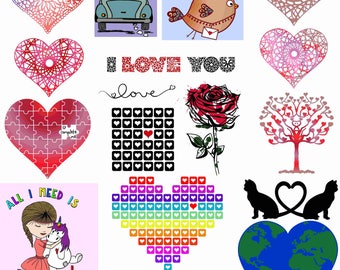 Plotter File Series Valentine's Love (18 Designs) Lint-Free Valentine's Day Love Flower Rose