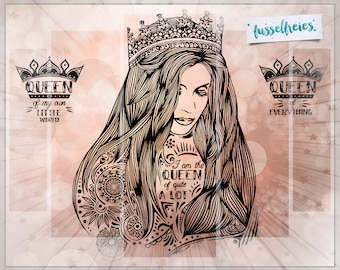 Plotter File Series Queen & Crown DXF SVG - Queen and Crown Lint Free