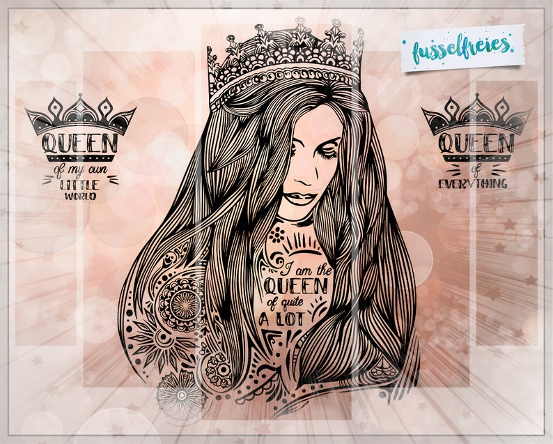 Download DXF SVG cut file Queen & Crown by Fusselfreies | Etsy