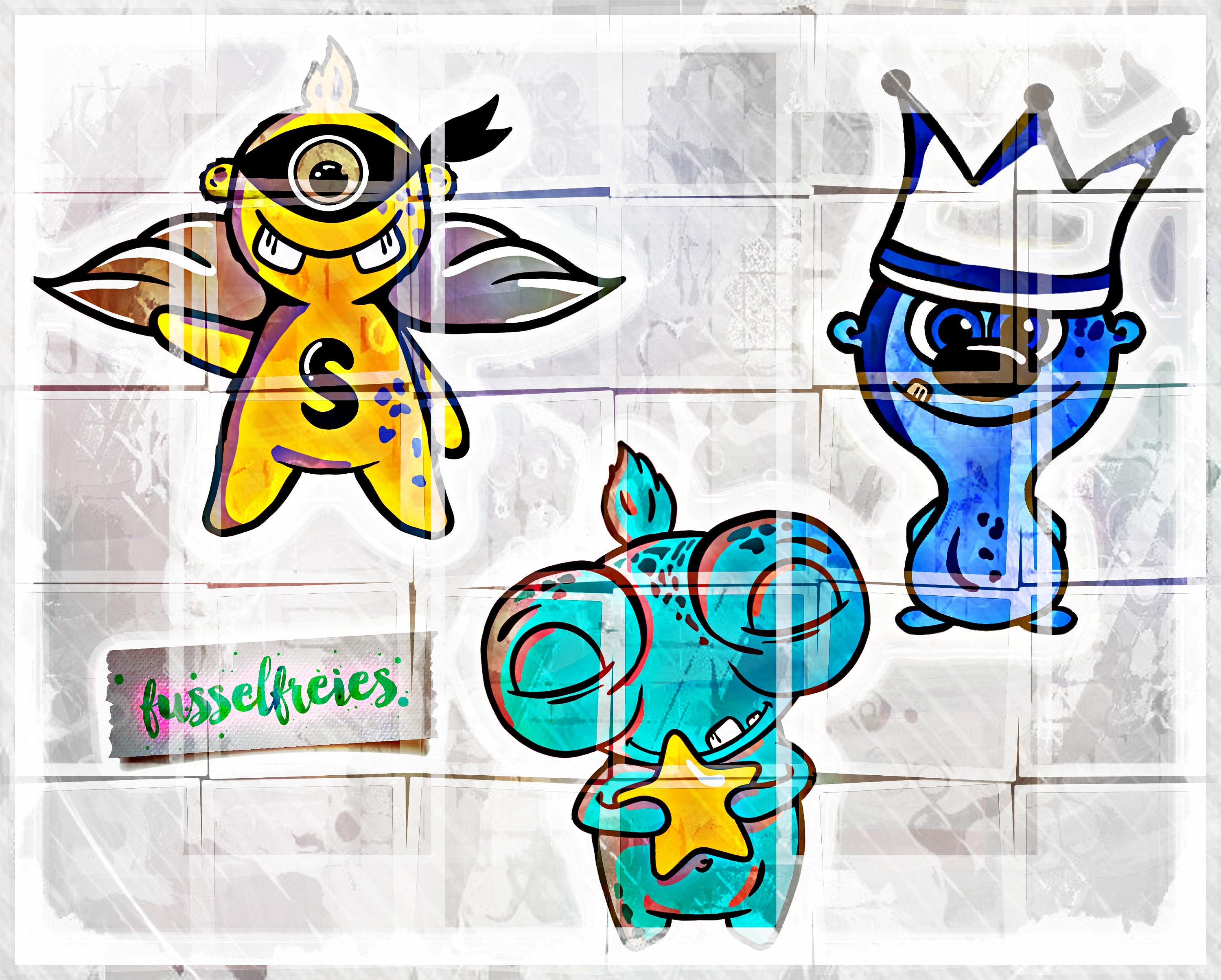 Fussel Monster Vol4 - Plotter File DXF SVG Superhero, King, Alien of Lint-Free (vanaf adventskalender 2021)
