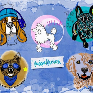 Plotter File Series Crazy Dogs - Crazy Dogs Pelusa Libre Golden Retriever Basset Hound French Bulldog Poodle Promenade Mix