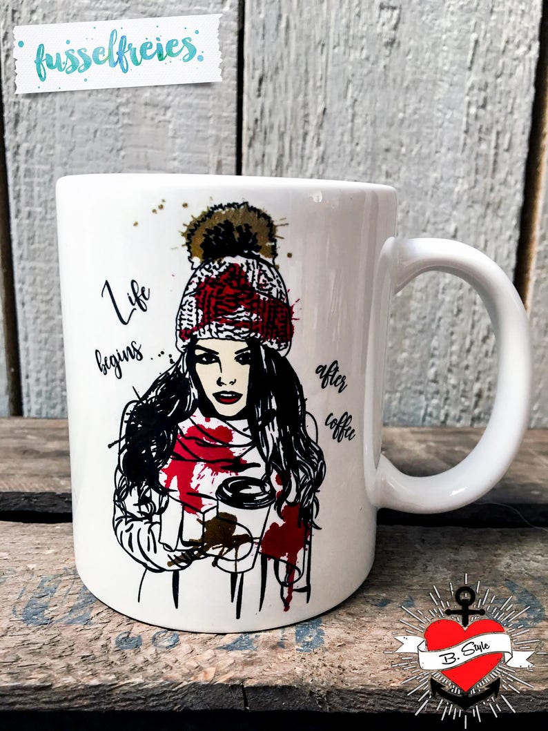 SVG DXF cut file set Coffee To Go Watercolor Style Fusselfreies tea punch mulled wine winter autum scarf bobcap image 7