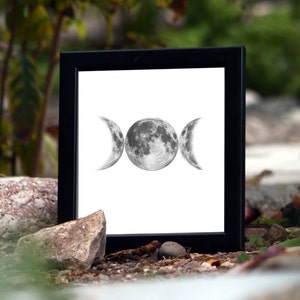 Triple Goddess Moon - Printable - Moon Phases - Triple Moon - Wiccan - Pagan - Witchcraft - Wicca - Home Decor - Wall Art - Occult Symbol