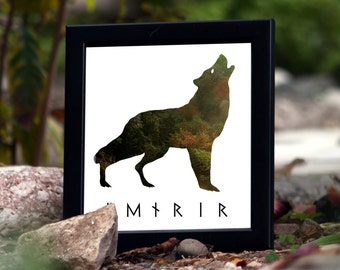 Fenrir Wolf - Fenris - Viking Decor - Runes - Wolf Print - Viking Wall Art - Norse - Pagan - Asatru - Wolves - Wall Art - Home Decor - Totem