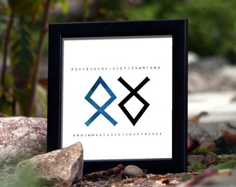 Runes - Othala - Odal - Viking Decor - Vikings - Norse Art - Elder Futhark - Asatru - Pagan - Wall Art - The Runes - Art Print - Wiccan