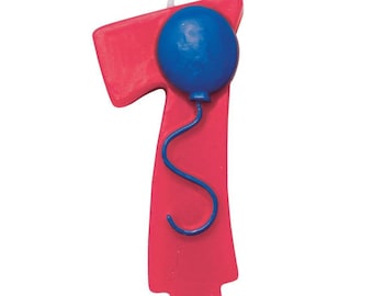 Number 7 Birthday Party Candle w/Balloon