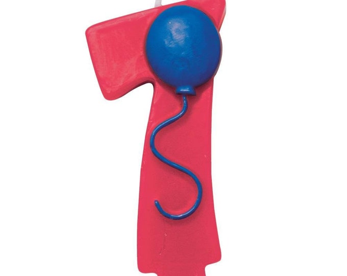Number 7 Birthday Party Candle w/Balloon