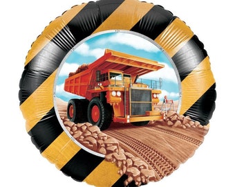 Big Dig Construction Trucks Party Balloon