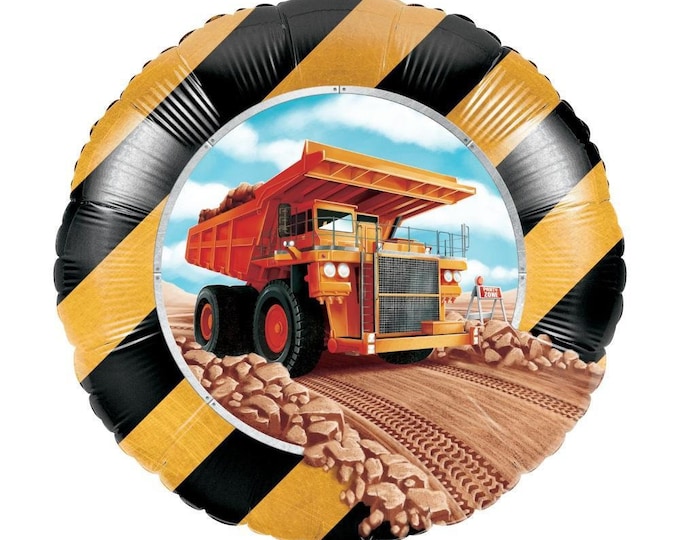 Big Dig Construction Trucks Party Balloon