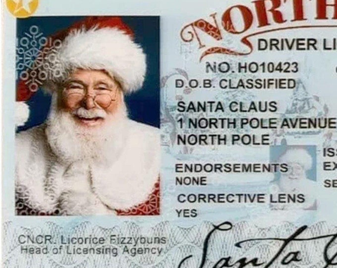 Santa Claus Driver's License
