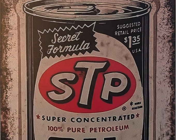 New, Reproduction STP Oil Treatment - Retro Vintage Metal Sign - 8x12 Inch