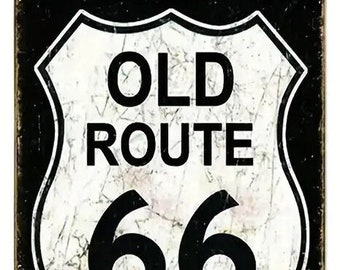 Historic Old Route 66 Metal Sign - 8x12 Inch