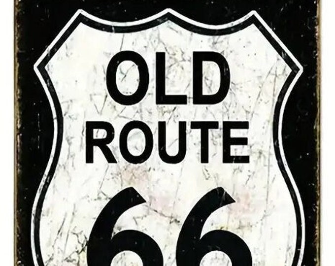 Historic Old Route 66 Vintage Look Retro Metal Sign - 8x12 Inch