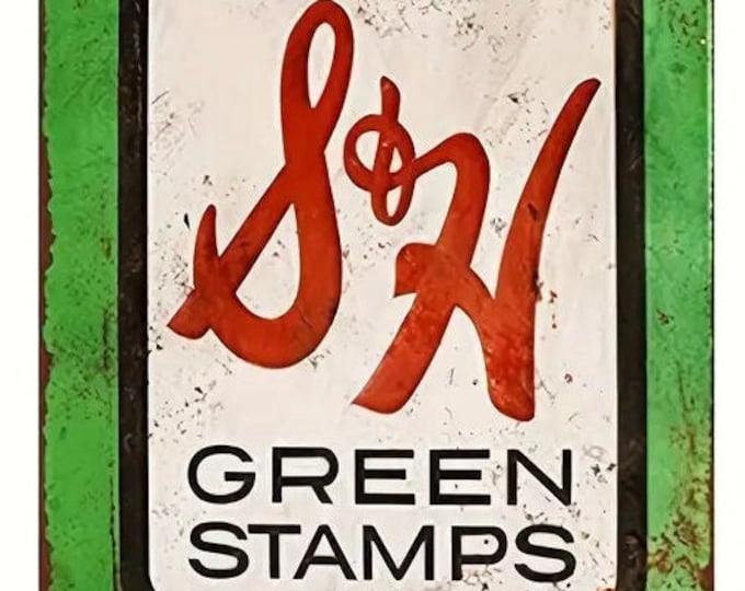 New, Reproduction S&H Green Stamps - Retro Vintage Metal Sign - 8x12 Inch