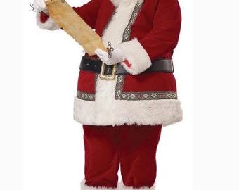 Deluxe 11-Piece Santa Claus Costume Set - Adult Christmas Santa Suit