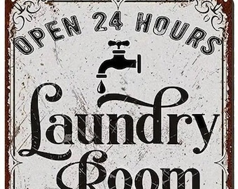 Laundry Room Metal Sign - 8x12 Inch