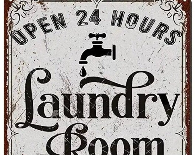 Laundry Room Metal Sign Vintage Style Metal Sign - 8x12 Inch