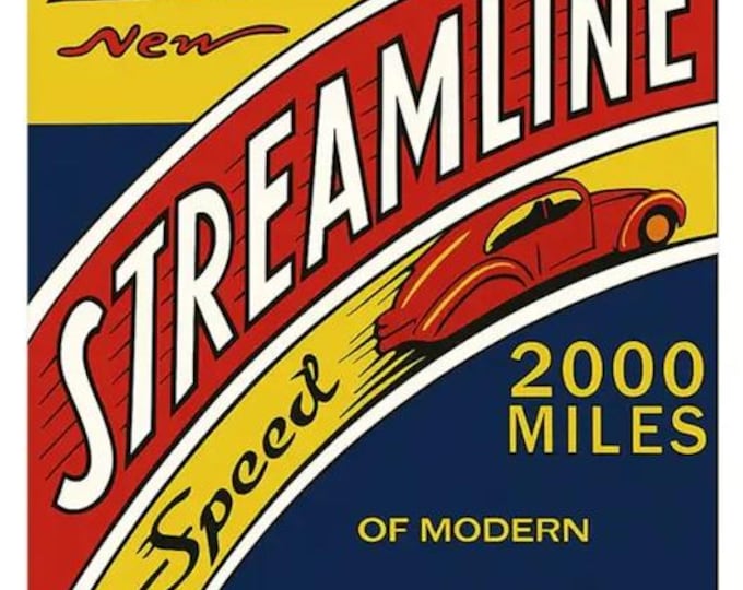 Streamline Motor Oil 1950s Style Metal Sign - 8x12 Inch