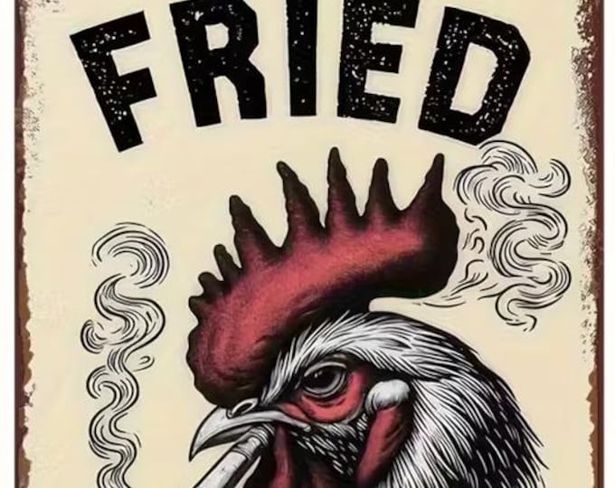 Fried Chicken Metal Sign - 8x12 Inch