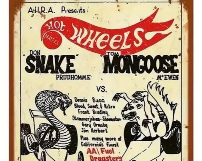 Hot Wheels Metal Sign - 8x12 Inch