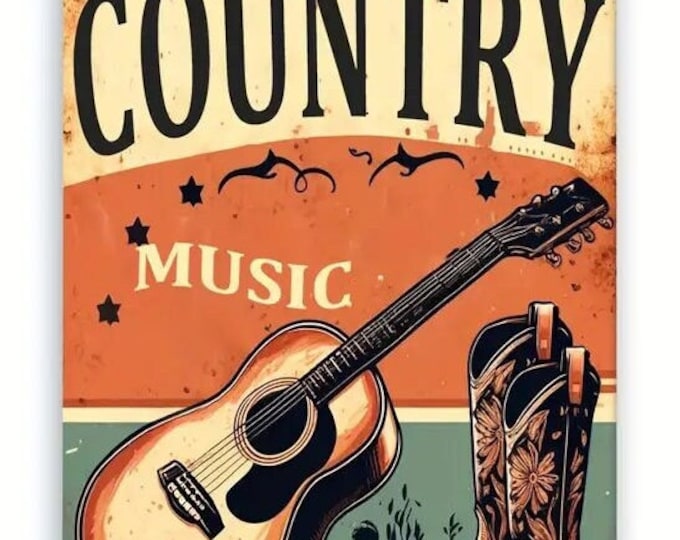 New, Reproduction Country Music Festival - Retro Vintage Metal Sign - 8x12 Inch