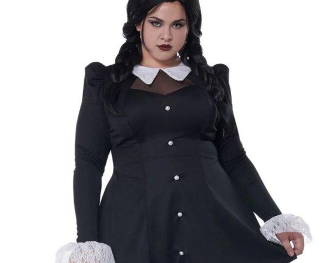 Gothic Black Mini Dress Women's Costume - Plus Size