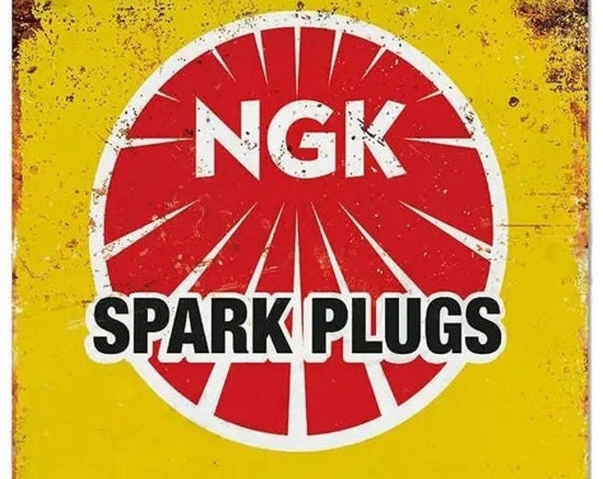 New reproduction NGK Spark Plugs Metal Sign - 8x12 Inch