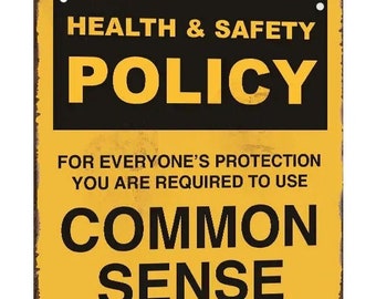 Health and Safety Policy Metal Sign - 8x12 Inch